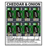 Dolls House Miniature Packaging Sheet of 8 McCoys Cheddar & Onion Crisps