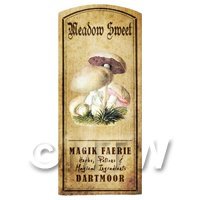 Dolls House Miniature Apothecary Meadow Sweet Fungi Colour Label