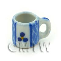 Dolls House Miniature Blue Lace Design Ceramic Coffee Mug