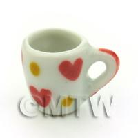 Dolls House Miniature Heart Pattern Ceramic Soup Mug