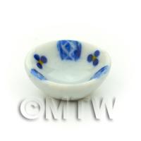 Dolls House Miniature Blue Lace Design 16mm Ceramic Bowl