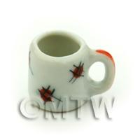 Dolls House Miniature Red Spot Design Ceramic Coffee Mug