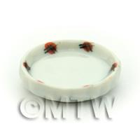 Dolls House Miniature Red Spot DesignCeramic Flan Dish