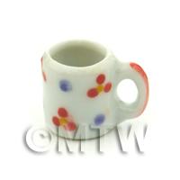 Dolls House Miniature Flower Design Ceramic Coffee Mug