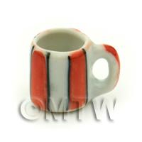 Dolls House Miniature Orange Stripe Design Ceramic Coffee Cup