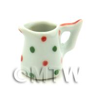 Dolls House Miniature Dotty Design Ceramic 6 Sided Water Jug