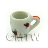 Dolls House Miniature Red Spot Design Ceramic Soup Mug