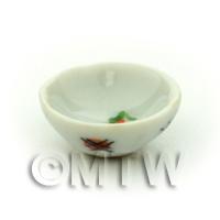 Dolls House Miniature Red Spot Design 16mm Ceramic Bowl