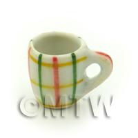 Dolls House Miniature Crosshatch Pattern Ceramic Soup Mug