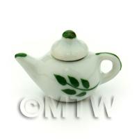 Dolls House Miniature Olive Branch Design Ceramic Teapot