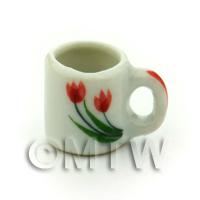 Dolls House Miniature Tulip Design Ceramic Coffee Mug