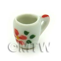 Dolls House Miniature Hibiscus Design Ceramic Soup Mug