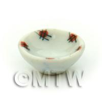 Dolls House Miniature Red Spot Design 16mm Ceramic Bowl