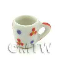 Dolls House Miniature Flower Design Ceramic Soup Mug