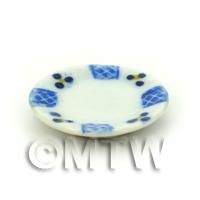 Dolls House Miniature 20mm Blue Lace Design Ceramic Plate