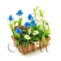 Dolls House Miniature Iris, Calla And Snowdrop Display