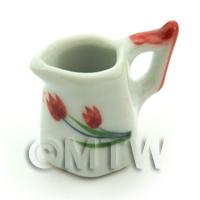 Dolls House Miniature Tulip Design Ceramic 6 Sided Jug
