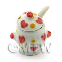 Dolls House Miniature Heart Pattern Ceramic Soup Terrain