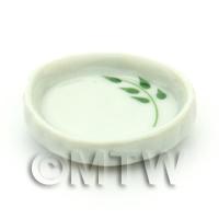 Dolls House Miniature Olive Branch Design Ceramic Flan Dish