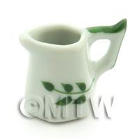 Dolls House Miniature Olive Branch Design Ceramic 6 Sided Jug