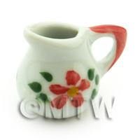 Dolls House Miniature Hibiscus Design Ceramic Water Jug