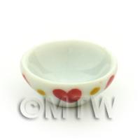 Dolls House Miniature Heart Pattern Ceramic 16mm Bowl