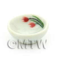 Dolls House Miniature Tulip Design Ceramic 16mm Bowl