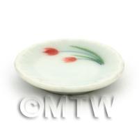 Dolls House Miniature Tulip Design Ceramic 25mm Plate