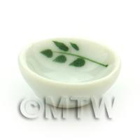 Dolls House Miniature Olive Branch Design Ceramic 16mm Bowl