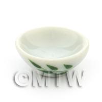 Dolls House Miniature Olive Branch Design Ceramic 16mm Bowl