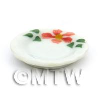 Dolls House Miniature Hibiscus Design Ceramic 20mm Plate