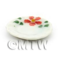Dolls House Miniature Hibiscus Design Ceramic 22mm Plate