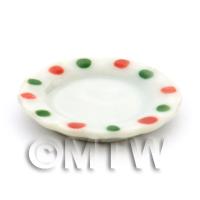 Dolls House Miniature Dotty Design Ceramic 20mm Plate