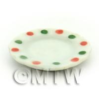 Dolls House Miniature Dotty Design Ceramic 22mm Plate