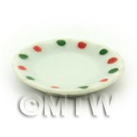 Dolls House Miniature Dotty Design Ceramic 25mm Plate