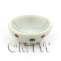 Dolls House Miniature Dotty Design Ceramic 16mm Bowl