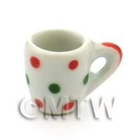 Dolls House Miniature Dotty Design Ceramic Soup Mug