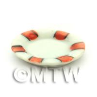 Dolls House Miniature Orange Stripe Design Ceramic 20mm Plate