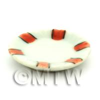 Dolls House Miniature Orange Stripe Design Ceramic 25mm Plate