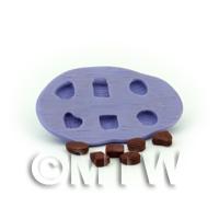 Dolls House Miniature 6 Piece Textured Top Chocolate Mould