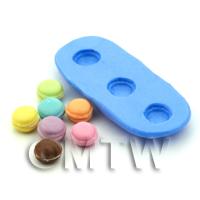 Dolls House Miniature 3 Piece Macaroon Silicone Mould