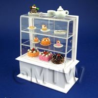 Dolls House Miniature White Themed Cafe Display