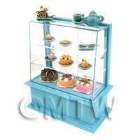 Dolls House Miniature Blue Themed Cafe Display