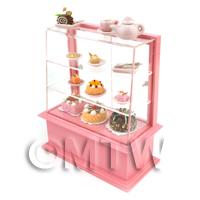Dolls House Miniature Dark Pink Themed Cafe Display