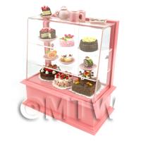 Dolls House Miniature Filled Pink Patisserie Display