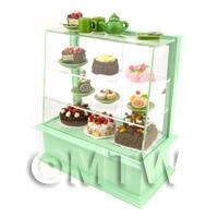Dolls House Miniature Filled Pastel Green Patisserie Display
