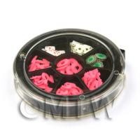 80 Assorted Nail Art Numbers, Cards And Poker Chip Slices In a Wheel