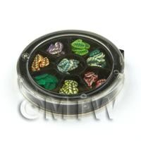 80 Assorted Nail Art Leaf Slices In a Wheel