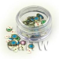 Pot With 120 Mixed Poker Pack Themed Nail Art Slices