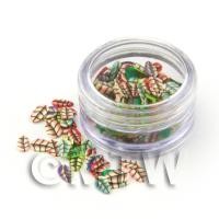Leaf Themed Nail Art Pot Containing 120 Mixed Slices